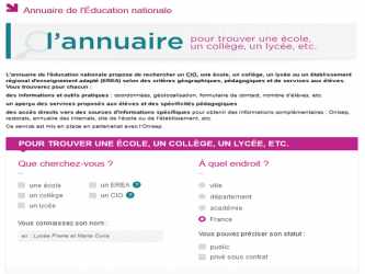 Annuaire de l’Éducation nationale - Ministère de l’Éducation nationale et de la Jeunesse