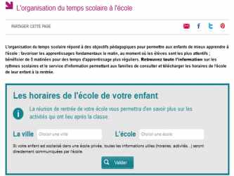 Horaires et organisation du temps scolaire et périscolaire à l’école - Ministère de l’Éducation nationale et de la Jeunesse